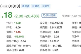 合景泰富大跌22% 市值蒸发百亿图片