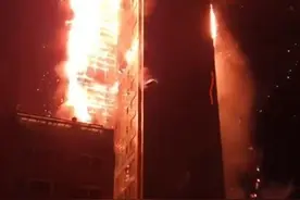 韩国蔚山33层大楼深夜起火，77人被送医图片
