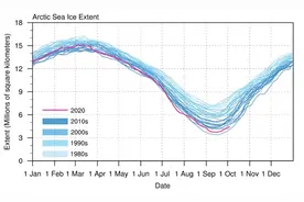 北极海冰达到2020年最低值，此前的预测集体失灵？丨大气悟理图片