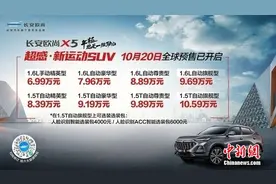 长安欧尚X5预售6.99-10.59万元 推终身双免等六大特权图片