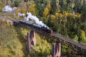 波兰的老式蒸汽火车图片