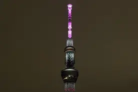 东京晴空塔点亮灯光纪念联合国成立75周年图片