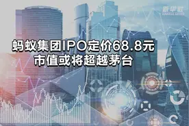 蚂蚁集团IPO定价68.8元 市值或将超越茅台视频封面