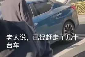 人肉占车位？大妈赶跑了40多台车，声称：我家5台都是高档车图片