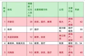 地产商爱捐钱？最新胡润慈善榜地产商占一半，许家印捐28亿图片