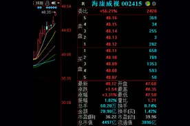 海康威视市值盘中突破4500亿元，现逾33亿元大宗交易图片