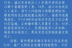 湛江市一男子砍人后坠楼砸到一女子，两人双双身亡图片