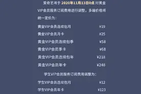 爱奇艺九年来首次会员调价：包年218元，多端统一小幅升价图片