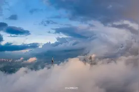美爆了！在珠江新城“飞”的航拍大神带你穿越云层捕捉广州塔图片