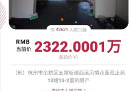 一元起拍的那个杭州西溪风情1900万别墅今天成交了，价格又吓人了图片