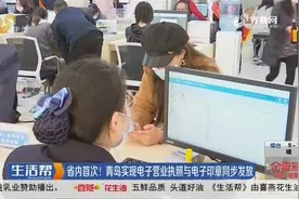 青岛实现电子营业执照与电子印章同步发放，123个审批事项可使用视频封面
