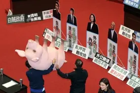 苏贞昌吐“道具猪”心声，台媒体人嘲讽：真不愧是猪界通灵大师图片