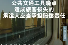 每日一“典”丨公共交通工具晚点造成旅客损失的，承运人应当承担赔偿责任图片