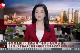 十三届全国人大常委会第二十三次会议表决通过《全国人大常委会关于香港特别行政区立法会议员资格问题的决定》视频封面