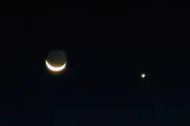 美！今晨北京出现浪漫天象“金星合月”“新月抱旧月”图片