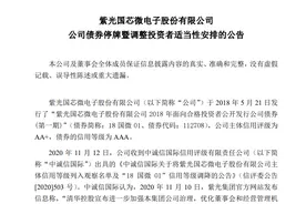 信用等级遭调降，紫光国微：公司债券停牌 调整投资者适当性安排图片