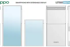 OPPO伸缩屏手机专利曝光：伸缩式柔性折叠屏设计图片
