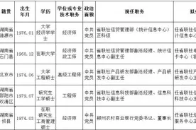 湖南一次性公示42名拟任职金融干部 包括9名农商行董事长、行长人选图片