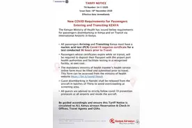 肯尼亚卫生部更新入境该国及中转注意事项图片