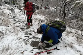 还忍心乱涂乱画吗？志愿者冒雪徒步16公里，清理京西古道图片