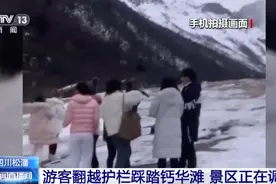 上万年钙华滩遭游客踩踏！黄龙景区回应了图片