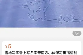 网事 |“雪地写祝福只要5元”，南方朋友你下单了吗？图片