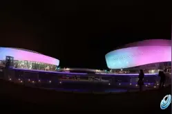 晋江市二体中心再次开启夜景灯光 现场流光溢彩图片