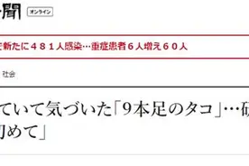 日本沿海惊现9足章鱼，专家称可能与再生能力有关，网友质疑提到“核辐射”图片