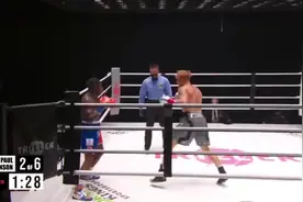 看着都疼！内特-罗宾逊拳击赛被对手直接KO图片