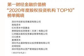 “2020年度股权投资机构TOP10”榜单揭晓图片
