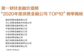 “2020年度消费金融公司TOP10”榜单揭晓图片