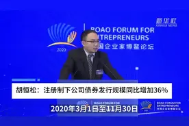 中国财富报道|胡恒松：注册制下公司债券发行规模同比增加36%视频封面