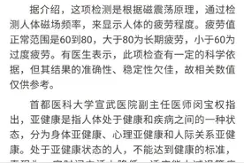 这些体检 项目套路大于实效，慎做！专家称亚健康检测仪不可信图片