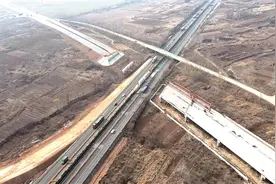 206国道徐州改线段跨连霍高速大桥预计月底贯通图片