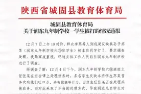 陕西城固回应“男孩被同学打脸”：班主任处理不当被行政警告图片