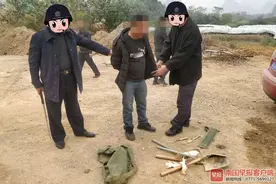 桂林一果园内，两名“摸金校尉”盗挖“古墓”被抓获图片