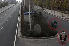 大妈骑电三轮撞伤人后，撂下一句话就跑了图片