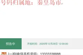 13333338888，北京海淀法院再次拍卖手机靓号图片