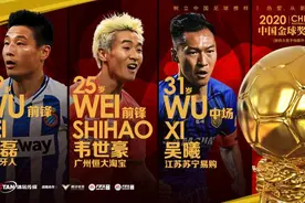 2020中国金球奖三甲揭晓 武磊、吴曦、韦世豪入选图片
