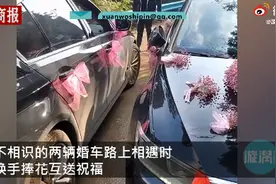 2家婚车相遇互换手捧花送祝福，网友：我居然感动得流泪了图片