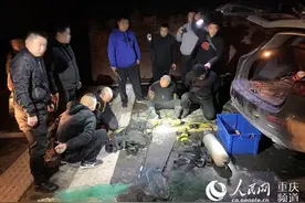 为了捕获野生鱼 他们身穿潜水服凌晨潜入江底……图片