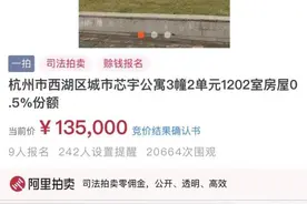 杭州一套学区房，1㎡份额拍到了13.5万元！有人故意抬价？图片