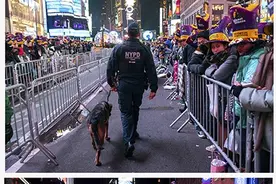100多年首次！纽约时代广场跨年夜空旷寂静 只剩下警察巡逻图片