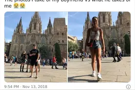 男友拍照VS女友拍照。直男摄影，让人无语凝噎啊哈哈哈图片