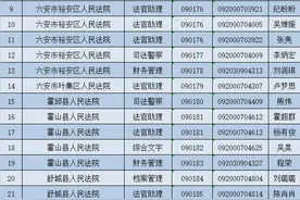 六安拟录用一批公务员名单公示图片