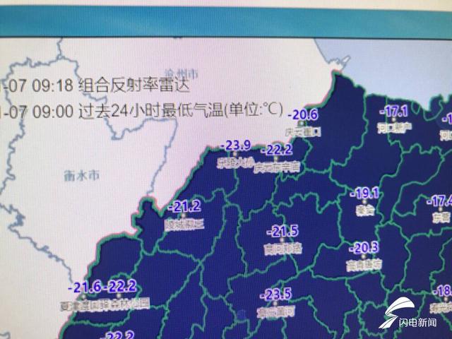 -23.9℃！山东最低气温出现在德州乐陵 这12个地方创70年来新低