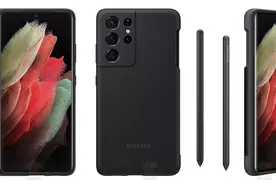 手机壳渲染图展示了Galaxy S21 Ultra如何收纳S Pen手写笔图片