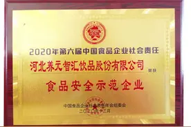 坚守匠心品质勇担社会责任 养元六个核桃获食品安全示范企业图片