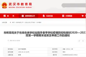刚刚！武汉公布中小学寒假和开学时间图片