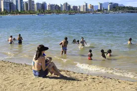 巴西海边阳光明媚 不少游客前来戏水图片